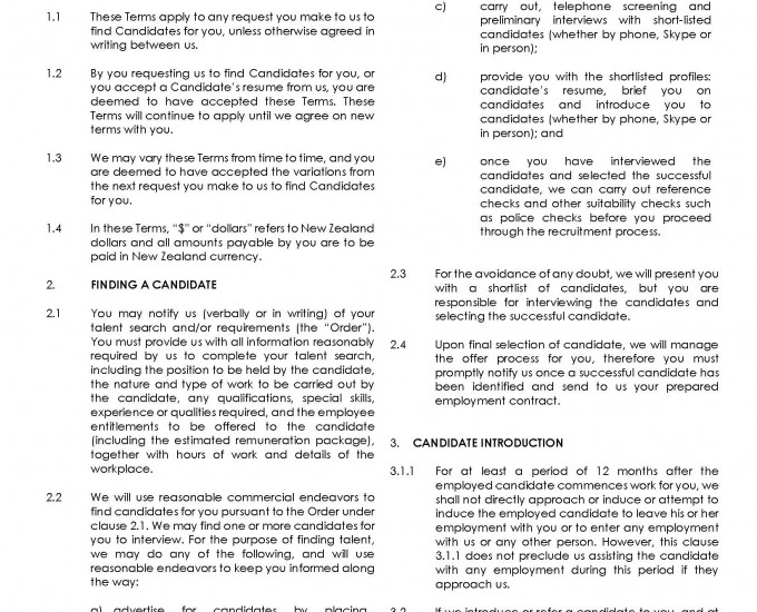 The Recruitment Network Terms of Business Permanent July 22 Page 1