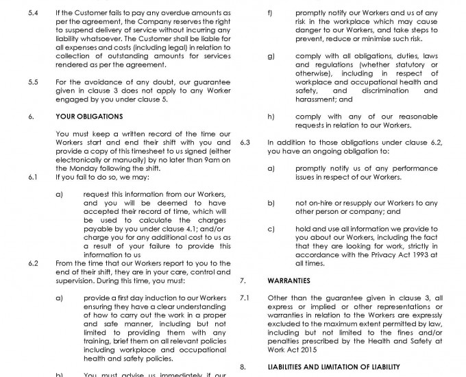 The Recruitment Network Terms of Business Temporary July 22 Page 3